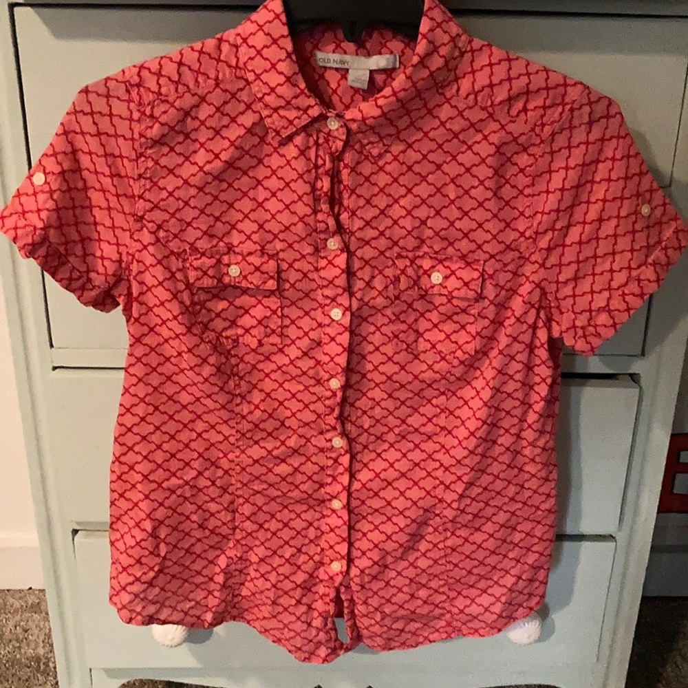 LAST CHANCE! Old Navy Collared Short Sleeve Pink